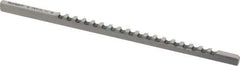 Dumont Minute Man - 3mm Keyway Width, Style A, Keyway Broach - High Speed Steel, Bright Finish, 1/8" Broach Body Width, 13/64" to 1-1/8" LOC, 5" OAL, 650 Lbs Pressure for Max LOC - Exact Industrial Supply