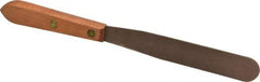Ampco - 1" Wide Nickel Copper Spatula - Stiff, Wood Handle, 10-1/4" OAL - Exact Industrial Supply