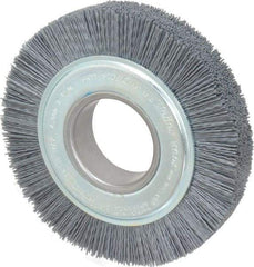 Weiler - 6" OD, 2" Arbor Hole, Crimped Nylon Wheel Brush - 1" Face Width, 1-1/4" Trim Length, 0.035" Filament Diam, 3,600 RPM - Exact Industrial Supply