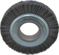 Weiler - 6" OD, 2" Arbor Hole, Crimped Nylon Wheel Brush - 1" Face Width, 1-1/4" Trim Length, 0.04" Filament Diam, 3,600 RPM - Exact Industrial Supply