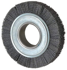 Weiler - 6" OD, 2" Arbor Hole, Crimped Nylon Wheel Brush - 1" Face Width, 1-1/4" Trim Length, 0.04" Filament Diam, 3,600 RPM - Exact Industrial Supply