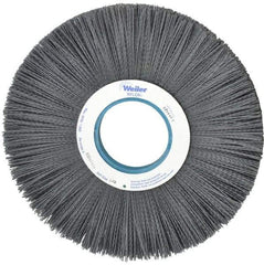 Weiler - 12" OD, 3-1/4" Arbor Hole, Crimped Nylon Wheel Brush - 1" Face Width, 3-5/16" Trim Length, 0.04" Filament Diam, 1,800 RPM - Exact Industrial Supply