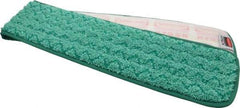 Rubbermaid - 36-1/2" Long x 5-1/2" Wide Microfiber Dust Mop Pad - Hook & Loop, Green - Exact Industrial Supply