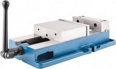 Interstate - 8" Jaw Width, 8" Jaw Opening Capacity, Horizontal Stationary Machine Vise - Manual Operation, 11,250 Lb Capacity, 1 Station, 20" Long x 6.1" High x 1-15/16" Deep, 1-15/16" Jaw Height, Cast Iron - Exact Industrial Supply