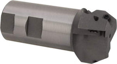 Everede Tool - 30° Lead Angle, 1.803" Max Cut Diam, 1-1/4" Min Cut Diam, 0.479" Max Depth of Cut, Indexable Chamfer and Angle End Mill - 3 Inserts, APLT 347 Insert Style, 3.2" Overall Length, Straight Shank, 60° Included Angle - Exact Industrial Supply