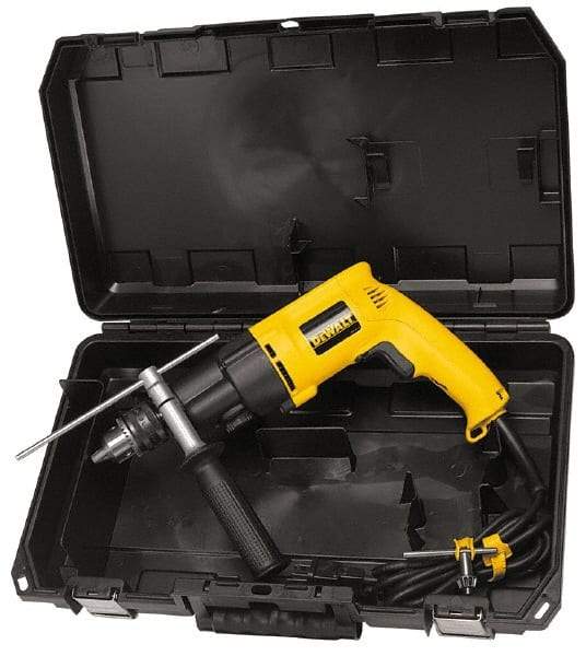 DeWALT - 1/2" Keyed Chuck Electric Hammer Drill - 0 to 46,000 BPM, 0 to 2,700 RPM, Reversible - Exact Industrial Supply