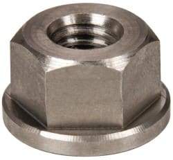 Gibraltar - 3/8-16, 7/8" Flange Diam, 1/2" High, 11/16" Across Flats, Flange Nut - Grade 303 Stainless Steel, 1/8" Flange Height - Exact Industrial Supply