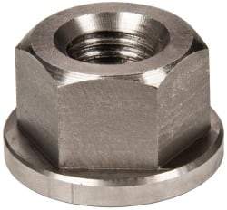 Gibraltar - 5/8-11, 1-3/8" Flange Diam, 13/16" High, 1-1/16" Across Flats, Flange Nut - Grade 303 Stainless Steel, 3/16" Flange Height - Exact Industrial Supply