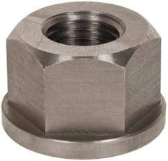 Gibraltar - 1-8, 2" Flange Diam, 1-1/4" High, 1-5/8" Across Flats, Flange Nut - Grade 303 Stainless Steel, 1/4" Flange Height - Exact Industrial Supply