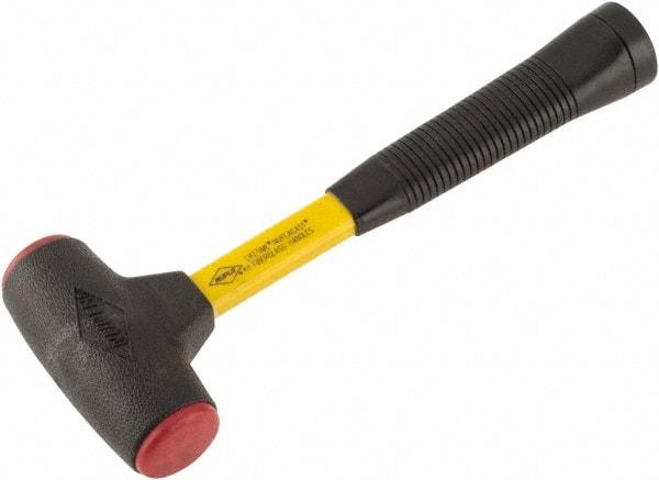 NUPLA - 16 oz Head 1-5/8" Face Diam Urethane Dead Blow Hammer - 12-1/2" OAL, Fiberglass Handle - Exact Industrial Supply