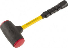 NUPLA - 64 oz Head 7/8" Face Diam Urethane Dead Blow Hammer - 15-1/2" OAL, Fiberglass Handle - Exact Industrial Supply