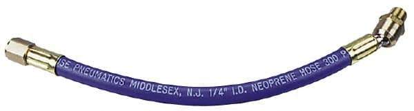Coilhose Pneumatics - 3/8" ID 1' Long Lead-In Whip Hose - FNPT x MNPT Ball Swivel Ends, 300 Working psi, -40 to 212°F, 1/4" Fitting, - Exact Industrial Supply