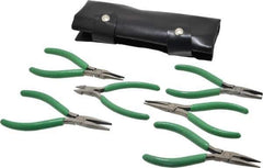 Xcelite - 6 Piece Diagonal & Long Nose Electronics Pliers - Comes in Pouch - Exact Industrial Supply