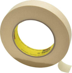 3M - 1" Wide x 60 Yd Long Tan Paper Masking Tape - Series 232, 6.3 mil Thick, 27 In/Lb Tensile Strength - Exact Industrial Supply