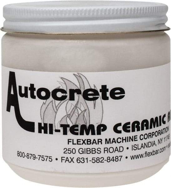 Flexbar - 1 Lb Jar White Ceramic Filler/Repair Caulk - 3000°F Max Operating Temp, 24 hr Full Cure Time - Exact Industrial Supply