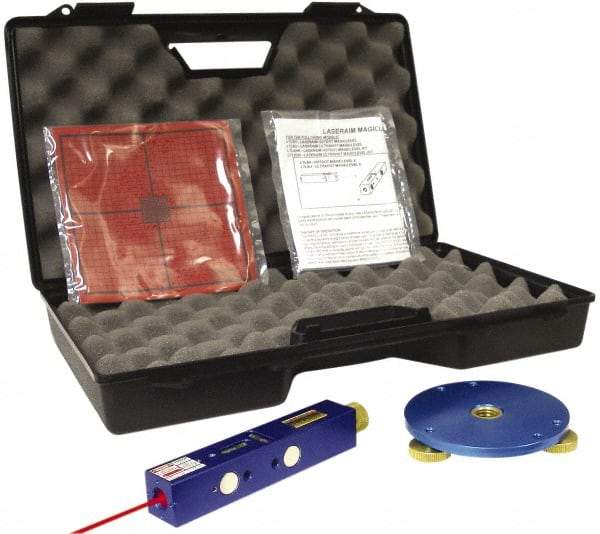 Laseraim - 500 Ft. Max Measuring Range, Red Beam Laser Level Kit - Includes Carry Case, LTA3 Targets, LTAL1 Tripod Mount and Magic Level - Exact Industrial Supply