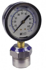 Value Collection - 2,000 Max psi, 2-1/2 Inch Dial Diameter, Stainless Steel Pressure Gauge Guard and Isolator - 2.5% Accuracy, 18-8 Material Grade - Exact Industrial Supply