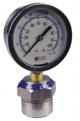 Value Collection - 100 Max psi, 2-1/2 Inch Dial Diameter, Stainless Steel Pressure Gauge Guard and Isolator - 2.5% Accuracy, 18-8 Material Grade - Exact Industrial Supply