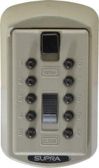 Supra - Push Button Combination, Slimline Key Safe - Brass Finish - Exact Industrial Supply