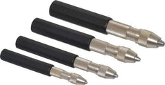 Starrett - 4 Piece 0.187" Pin Vise Set - 4.8mm Max Capacity, 0.187" Max Capacity, Comes in Vinyl Case - Exact Industrial Supply