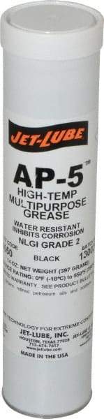 Jet-Lube - 14 oz Cartridge Moly-Disulfide Extreme Pressure Grease - Black, Extreme Pressure & High Temperature, 550°F Max Temp, NLGIG 2, - Exact Industrial Supply