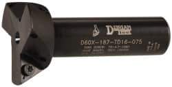 Dorian Tool - 60° Included Angle, 1-7/8 Inch Max Cutting Diameter, 3 Inserts, 3/4 Inch Shank Diameter, TDEX 160308-EN Insert Style, Indexable Dovetail Cutter - 3 Inch Overall Length - Exact Industrial Supply