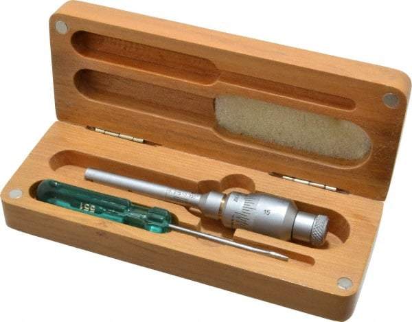 SPI - 0.275 to 0.35", 2" Gage Depth, Mechanical Inside Hole Micrometer - 0.0001" Graduation, 0.0002" Accuracy, Ratchet Stop Thimble - Exact Industrial Supply