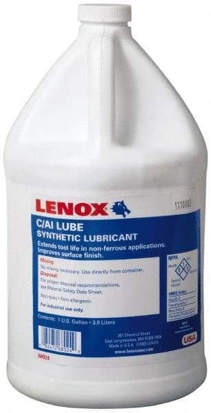 Lenox - C/AL, 1 Gal Bottle Sawing Fluid - Synthetic, For Cutting, Near Dry Machining (NDM) - Exact Industrial Supply