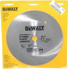 DeWALT - 7-1/4" Diam, 5/8" Arbor Hole Diam, 140 Tooth Wet & Dry Cut Saw Blade - Steel, Smooth Action, Standard Round Arbor - Exact Industrial Supply