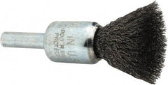 Anderson - 1/2" Brush Diam, Crimped, End Brush - 1/4" Diam Shank, 25,000 Max RPM - Exact Industrial Supply