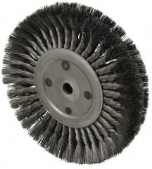 Anderson - 10" OD, 3/4" Arbor Hole, Knotted Steel Wheel Brush - 11/16" Face Width, 2-1/4" Trim Length, 0.014" Filament Diam, 4,500 RPM - Exact Industrial Supply