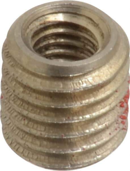 Made in USA - M6x1.00 Internal, M10x1.50 External, Metric Coarse, 10.5mm Insert Length, Thread Locking Repair Inserts - Stainless Steel, Oxide Finish, Grade 303 - Exact Industrial Supply