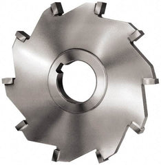 Made in USA - 6" Diam x 1/2" Width of Cut, 14 Teeth, Carbide Tipped Side Milling Cutter - Straight Teeth, Uncoated - Exact Industrial Supply