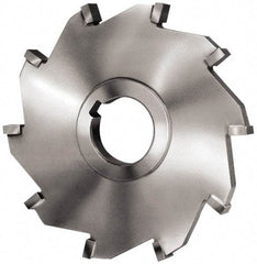 Made in USA - 5" Diam x 1/2" Width of Cut, 6 Teeth, Carbide Tipped Side Milling Cutter - Straight Teeth, Uncoated - Exact Industrial Supply