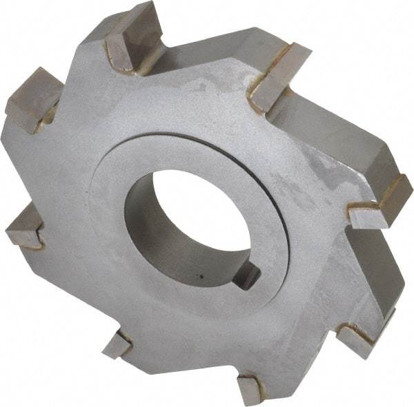 Made in USA - 4" Diam x 5/8" Width of Cut, 8 Teeth, Carbide Tipped Side Milling Cutter - Straight Teeth, Uncoated - Exact Industrial Supply