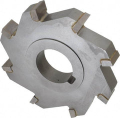 Made in USA - 4" Diam x 5/8" Width of Cut, 8 Teeth, Carbide Tipped Side Milling Cutter - Straight Teeth, Uncoated - Exact Industrial Supply