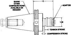 Parlec - 1" Straight Shank Diam Rigid Tapping Adapter - 5/16 to 7/8" Tap Capacity, 5.46" Projection - Exact Industrial Supply