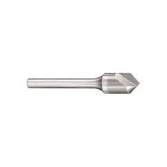 SGS - 3/16" Head Diam, 3/16" Shank Diam, 1 Flute 82° Solid Carbide Countersink - Bright Finish, 2" OAL, Single End, Straight Shank, Right Hand Cut - Exact Industrial Supply