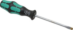 Wera - 198mm OAL Standard Slotted Screwdriver - Round Shank, Ergonomic Handle - Exact Industrial Supply