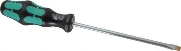 Wera - 255mm OAL Standard Slotted Screwdriver - Round Shank, Ergonomic Handle - Exact Industrial Supply