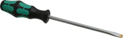 Wera - 255mm OAL Standard Slotted Screwdriver - Round Shank, Ergonomic Handle - Exact Industrial Supply