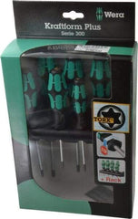 Wera - 6 Piece T10 to T40 Micro Handle Torx Driver Set - T10, T15, T20, T25, T30, T40 - Exact Industrial Supply