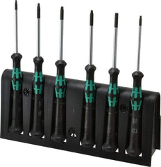 Wera - 6 Piece T7 to T20 Micro Handle Torx Driver Set - T7, T8, T9, T10, T15, T20 - Exact Industrial Supply