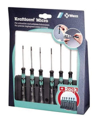 Wera - 6 Piece, 0.9 to 3mm Micro Hex Driver Set - Comes in Display Box - Exact Industrial Supply