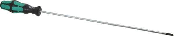 Wera - #1, 15-5/8" OAL, Standard Phillips Screwdriver - 12" Blade Length, Round Shank, Ergonomic Handle - Exact Industrial Supply