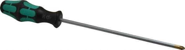 Wera - #2, 12" OAL, Standard Phillips Screwdriver - 8" Blade Length, Round Shank, Ergonomic Handle - Exact Industrial Supply
