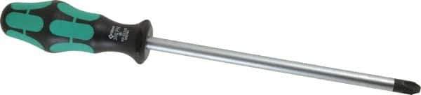 Wera - #4, 12-1/4" OAL, Standard Phillips Screwdriver - 8" Blade Length, Round Shank, Ergonomic Handle - Exact Industrial Supply