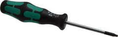 Wera - T9 Torx Driver - 2-3/8" Blade Length, 5-1/2" OAL, Ergonomic Handle - Exact Industrial Supply