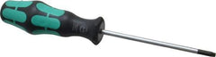 Wera - T20 Torx Driver - 4" Blade Length, 7-7/8" OAL, Ergonomic Handle - Exact Industrial Supply