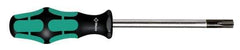Wera - T40 Torx Driver - 5" Blade Length, 9-5/8" OAL, Ergonomic Handle - Exact Industrial Supply